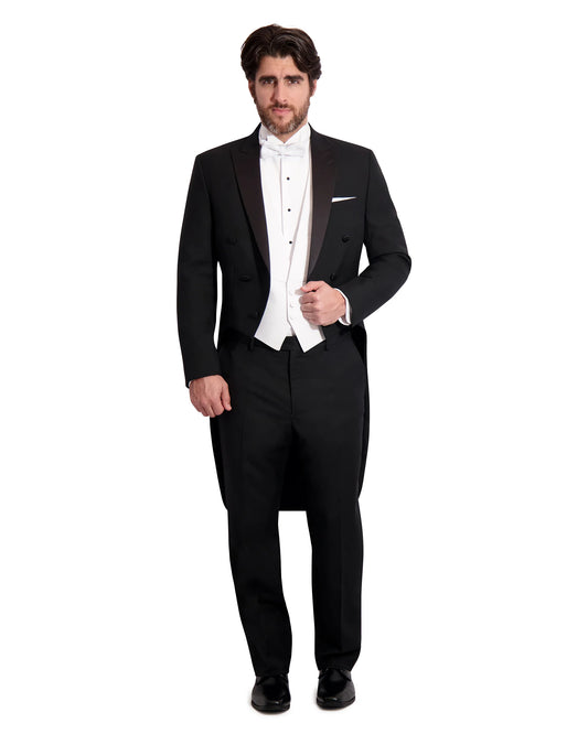 Men's Black Formal Poly Tailcoat
