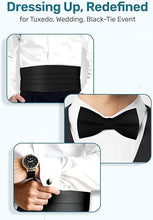 Load image into Gallery viewer, Satin Cummerbund Set with Gold Cufflinks and Studs- Boxed Set
