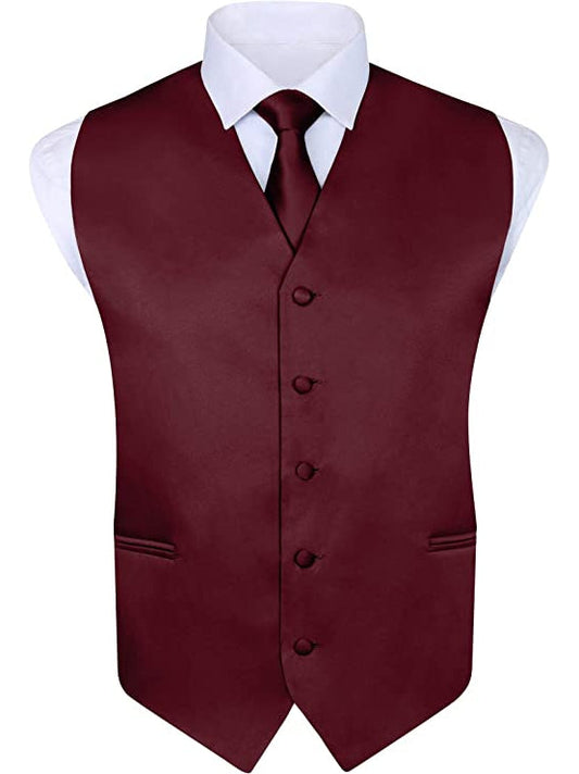 Men’s Burgundy 4-Piece Vest Set for Weddings | S.H. Churchill