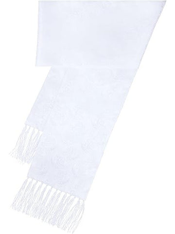 Men's White Formal Paisley Scarf