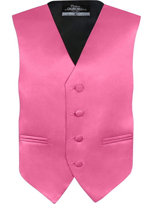 Boys Pink 4-Piece Formal Vest Set with Tie, Bow Tie & Pocket Square