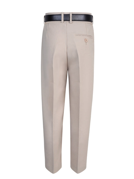 Boys Khaki Comfort Waist Dress Pants with Belt