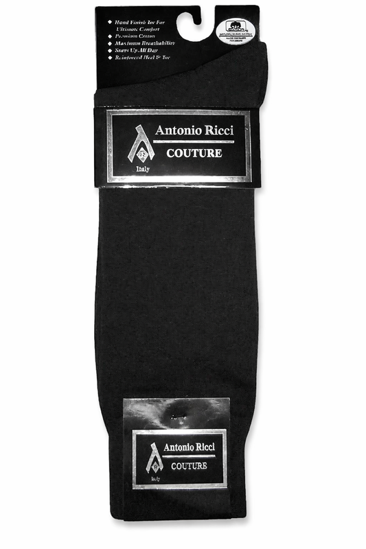 Antonio Ricci Men's Formal Dress Socks (Black)