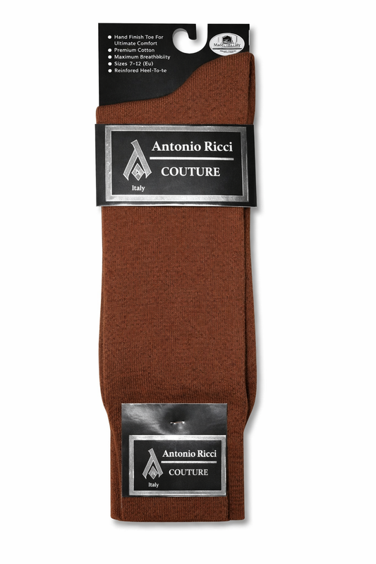 Antonio Ricci Men's Formal Dress Socks (Brown)