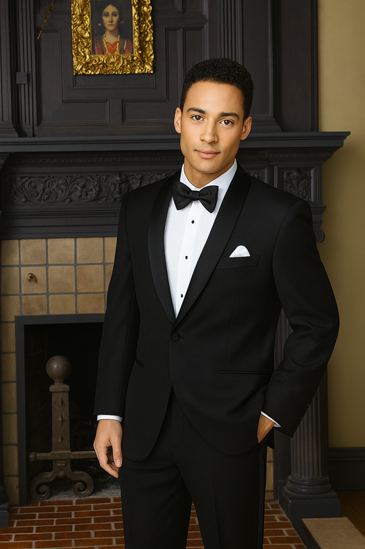 1 Button Shawl Tuxedo Jacket by Cristoforo Cardi