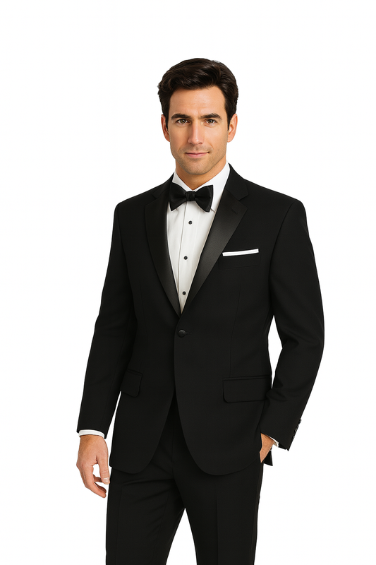 S.H. Churchill Men's Black Notch Lapel Tuxedo Jacket