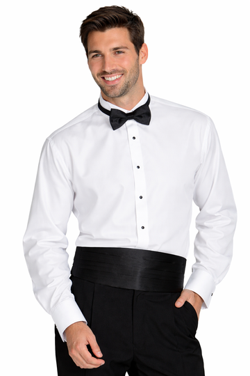 White Wing Collar Non-Pleated (Lucca) Tuxedo Shirt by Cardi - Ultra Soft Fabric
