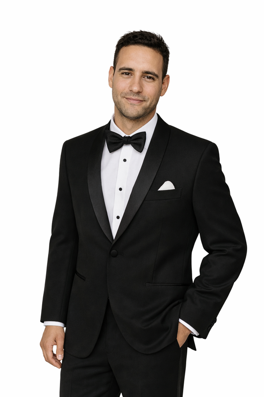 Men's Luxury Viscose Blend 1 Button Shawl Tuxedo