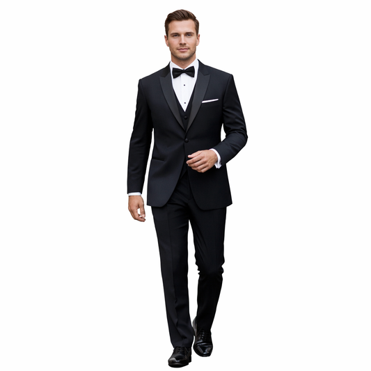 Men's 1 Button Peak Tuxedo Jacket -Premium Stretch Blend Fabric