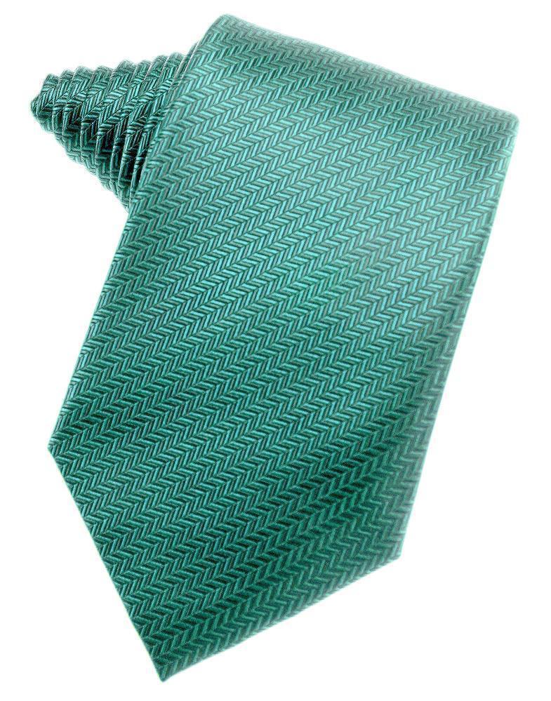 Aqua Herringbone Satin Formal Neck Tie