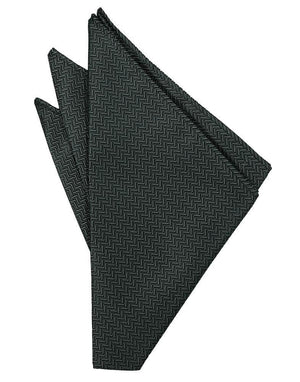 Asphalt Herringbone Formal Pocket Square
