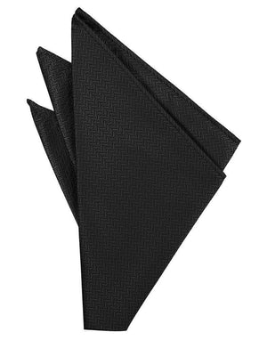 Black Herringbone Formal Pocket Square