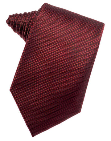 Claret Herringbone Satin Formal Neck Tie