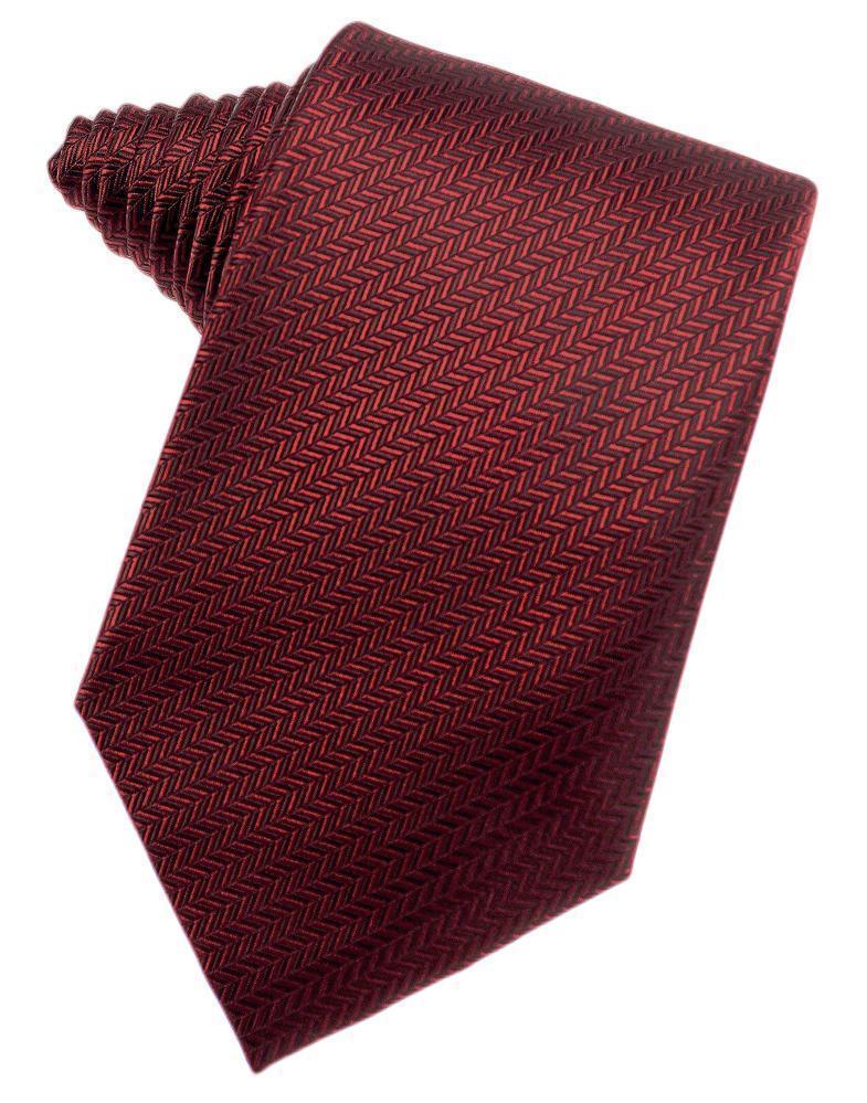 Claret Herringbone Satin Formal Neck Tie
