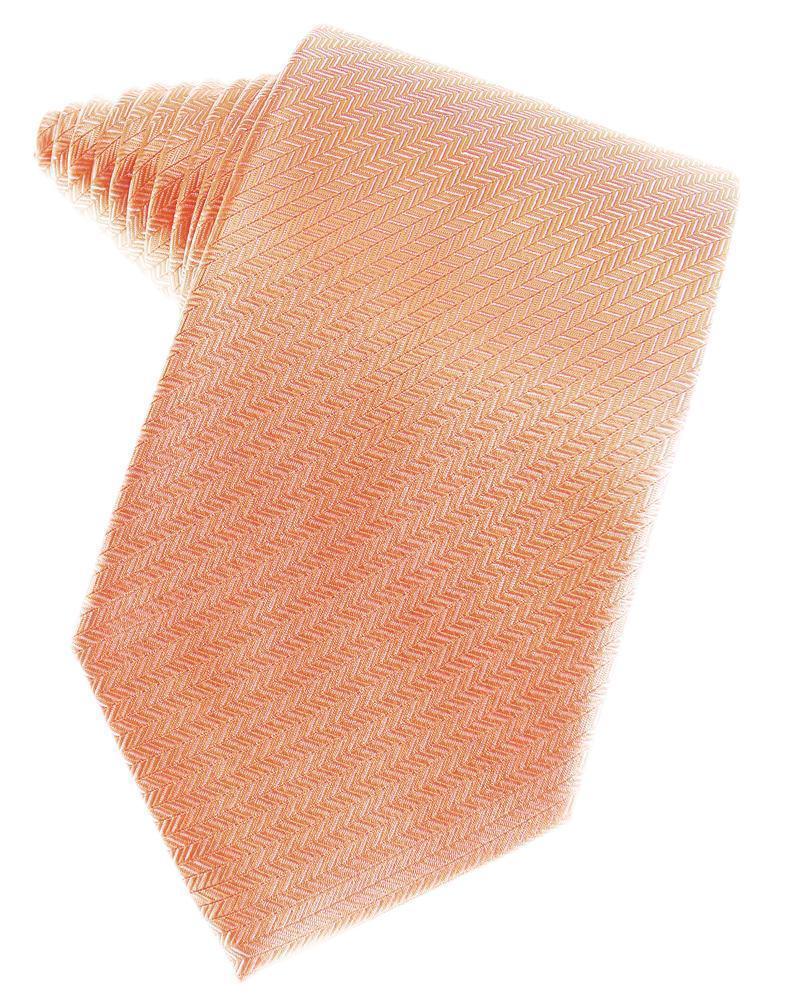 Coral Herringbone Satin Formal Neck Tie