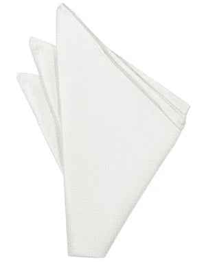 Diamond White Herringbone Formal Pocket Square