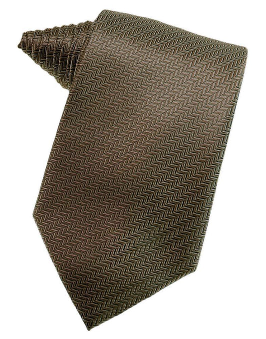 Espresso Herringbone Satin Formal Neck Tie