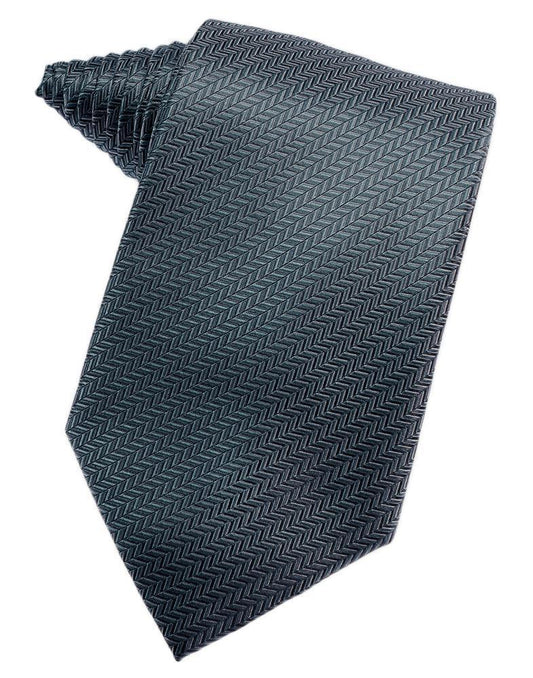 Haze Blue Herringbone Satin Formal Neck Tie