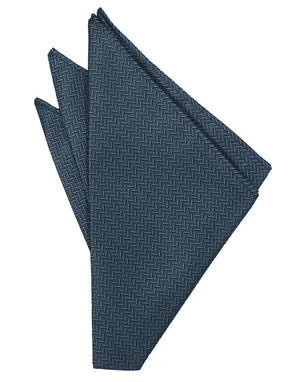 Haze Blue Herringbone Formal Pocket Square