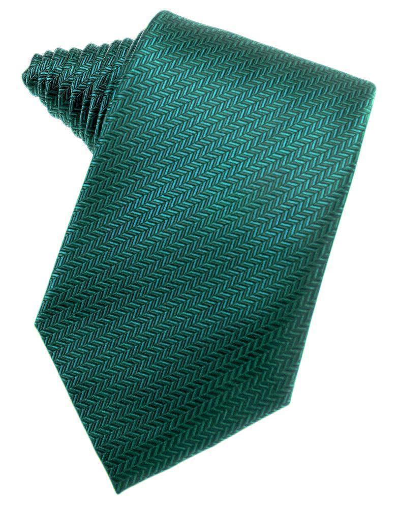 Jade Herringbone Satin Formal Neck Tie