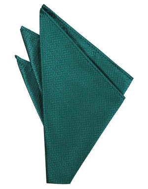 Jade Herringbone Formal Pocket Square