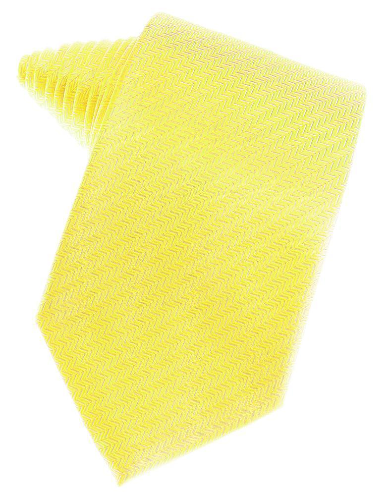 Lemon Herringbone Satin Formal Neck Tie