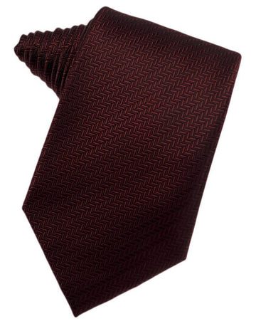 Merlot Herringbone Satin Formal Neck Tie