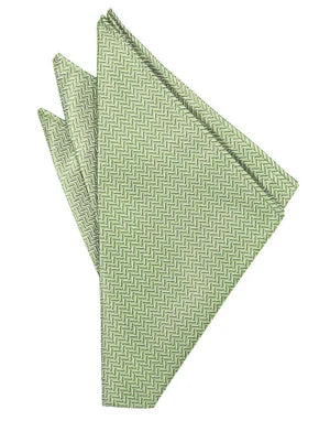 Mint Herringbone Formal Pocket Square