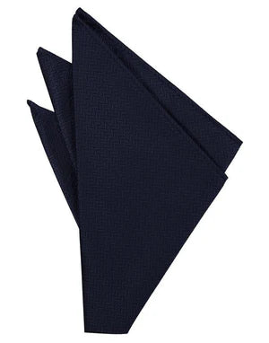 Navy Herringbone Formal Pocket Square