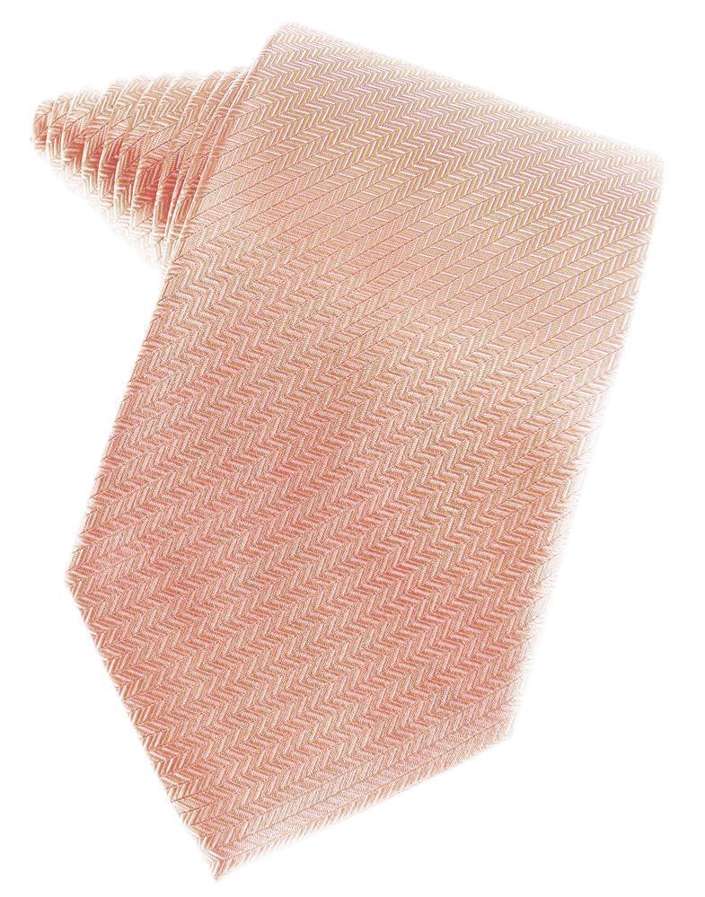 Peach Herringbone Satin Formal Neck Tie