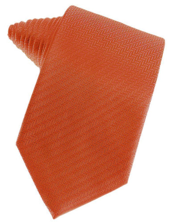 Persimmon Herringbone Satin Formal Neck Tie
