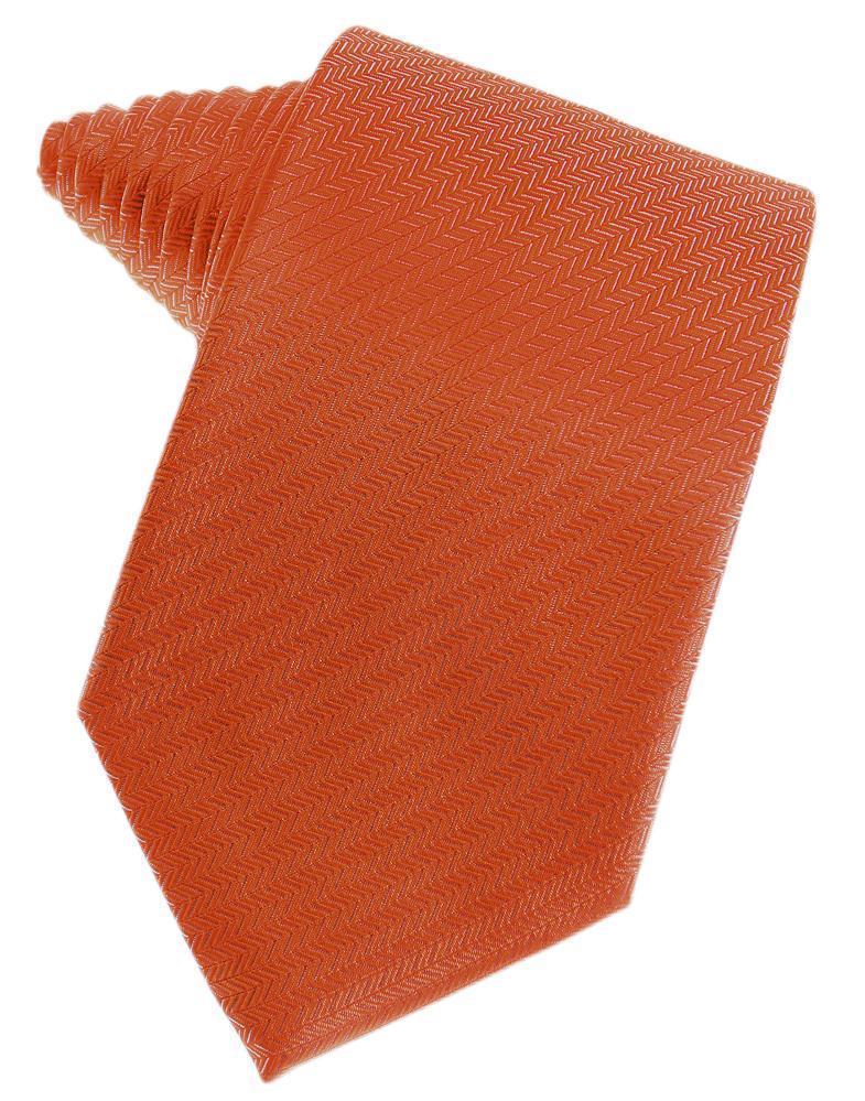 Persimmon Herringbone Satin Formal Neck Tie