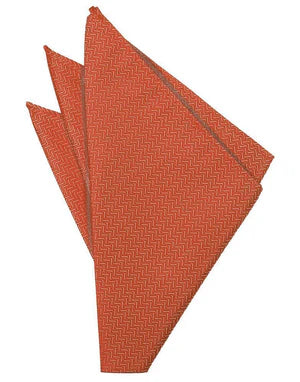 Persimmon Herringbone Formal Pocket Square