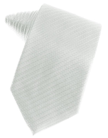 Platinum Herringbone Satin Formal Neck Tie