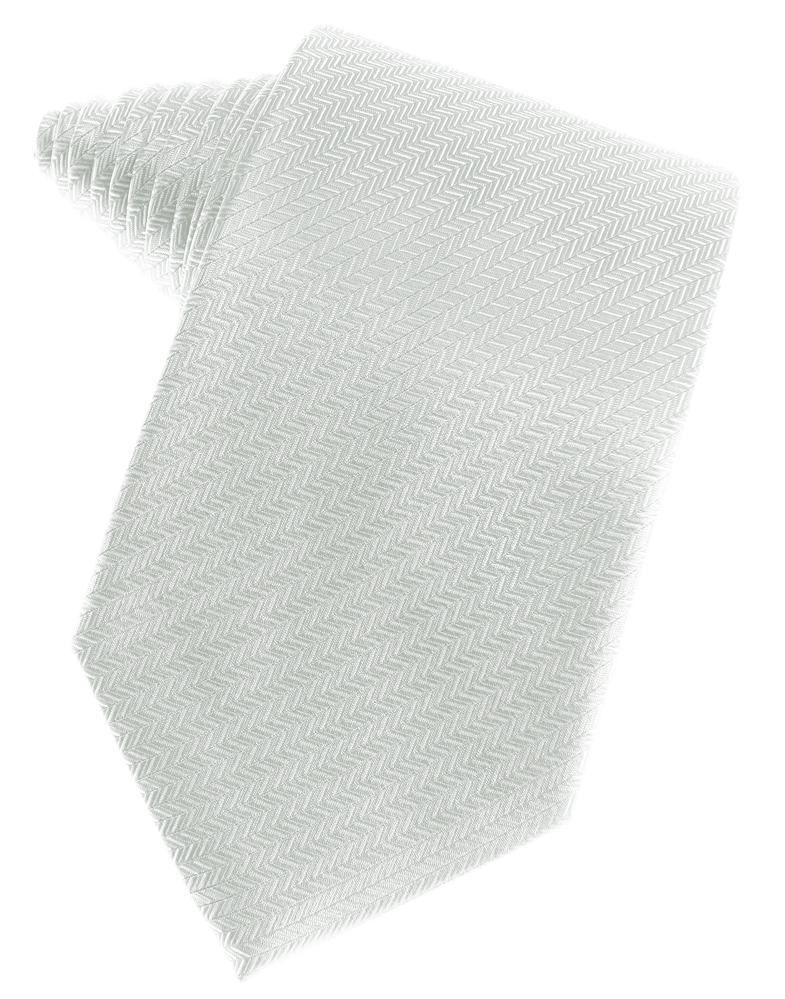 Platinum Herringbone Satin Formal Neck Tie
