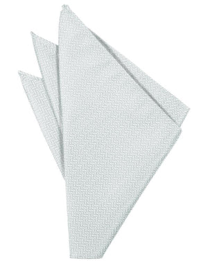 Platinum Herringbone Formal Pocket Square