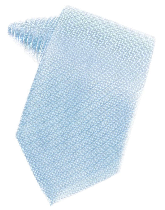 Powder Blue Herringbone Satin Formal Neck Tie