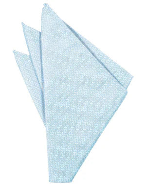 Powder Blue Herringbone Formal Pocket Square