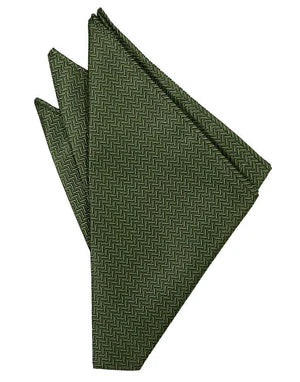 Sage Herringbone Formal Pocket Square