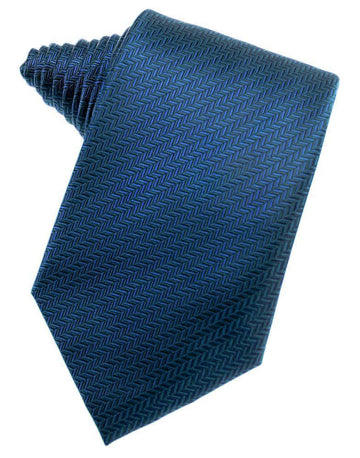 Sapphire Herringbone Satin Formal Neck Tie