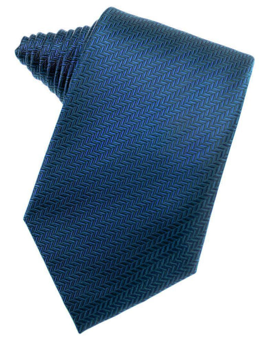 Sapphire Herringbone Satin Formal Neck Tie
