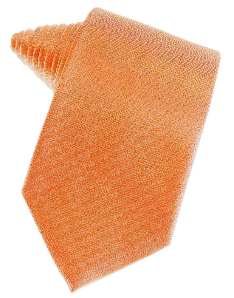 Tangerine Herringbone Satin Formal Neck Tie