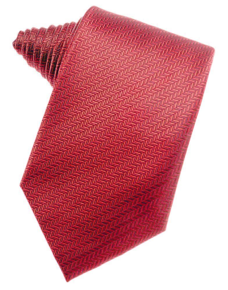 Watermelon Herringbone Satin Formal Neck Tie