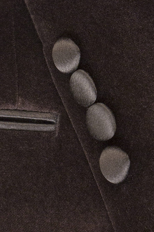 Black Velvet 1 Button Peak Dinner Jacket
