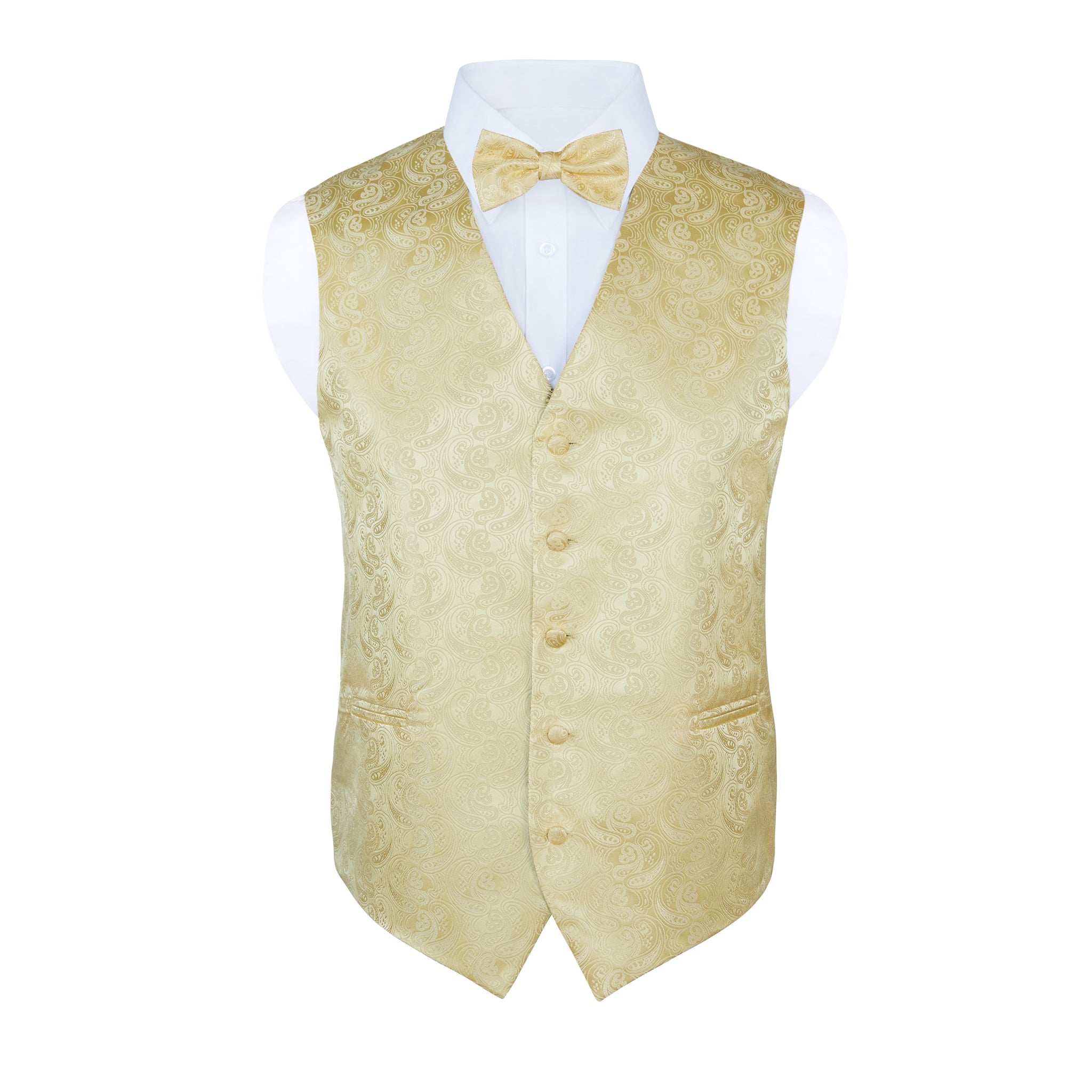 gold vests and bow ties
