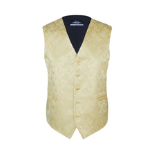 Load image into Gallery viewer, S.H. Churchill &amp; Co. Men&#39;s Gold Paisley Vest Set, with Bow Tie, Neck Tie and Pocket Hanky
