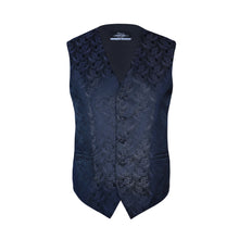 Load image into Gallery viewer, S.H. Churchill &amp; Co. Men&#39;s Silver/Black Paisley Vest Set, with Bow Tie, Neck Tie and Pocket Hanky
