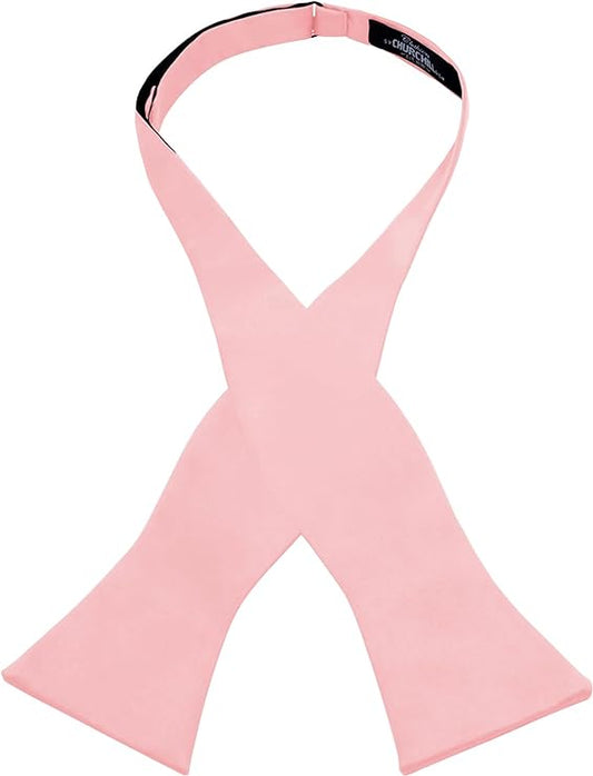 S.H. Churchill & Co. Men's Peach Self-Tie Satin Bow Tie