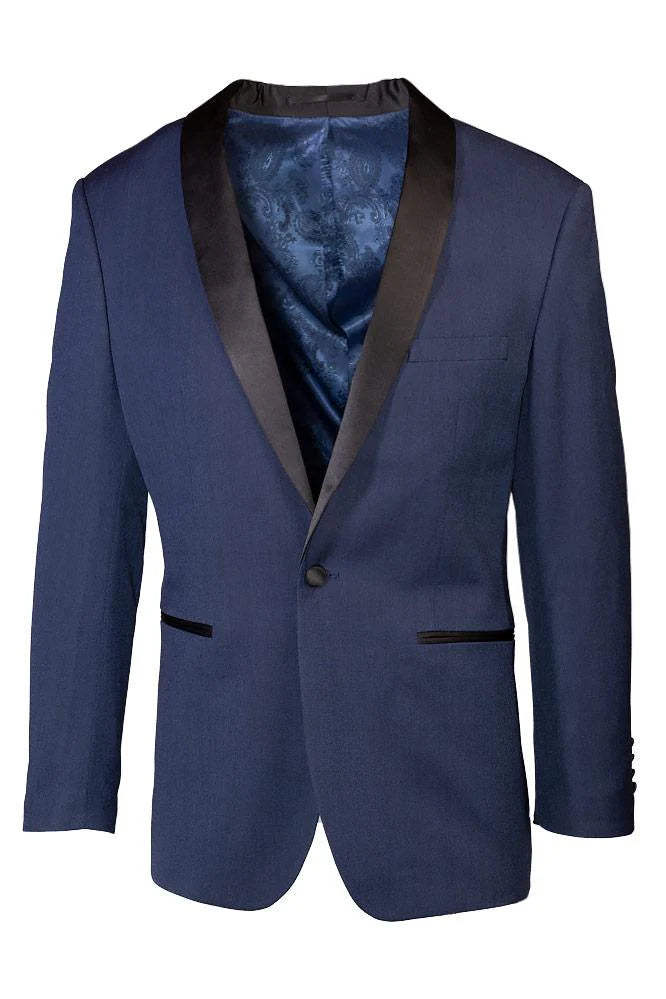 Slim Fit Indigo Blue Pindot Dinner Jacket