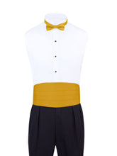 Load image into Gallery viewer, Gold Satin Cummerbund and bowtie set by S.H.Churchill
